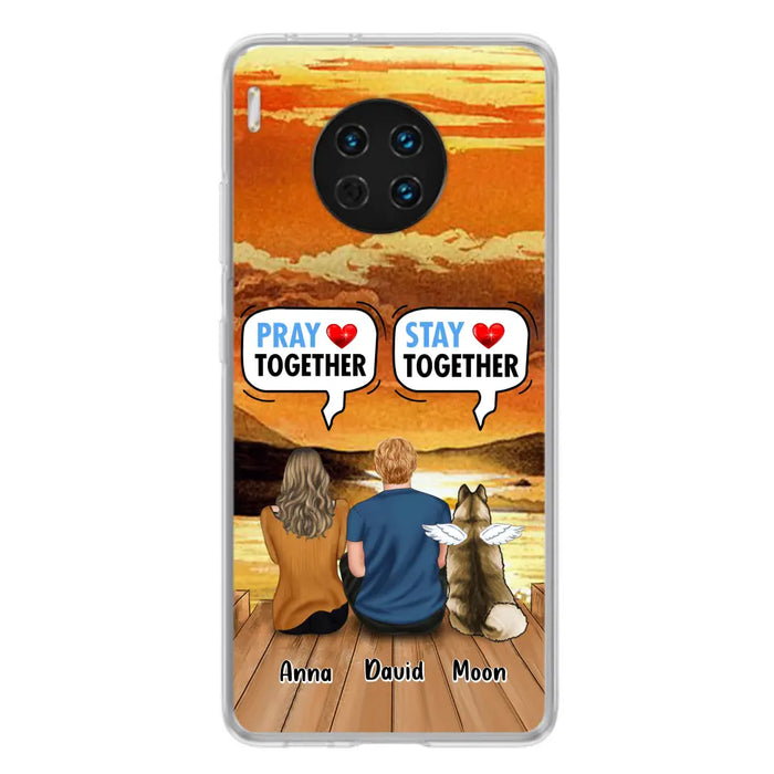 Personalized Couple With Pet Phone Case - Couple With Up to 2 Pets - Gift Idea For Dog/Cat Lover - Pray Together Stay Together - Case For Xiaomi, Oppo And Huawei
