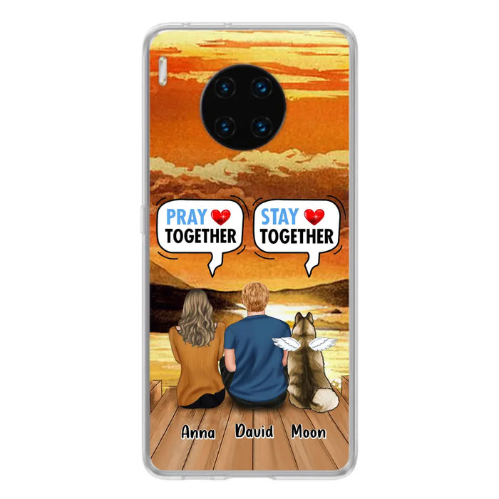 Personalized Couple With Pet Phone Case - Couple With Up to 2 Pets - Gift Idea For Dog/Cat Lover - Pray Together Stay Together - Case For Xiaomi, Oppo And Huawei