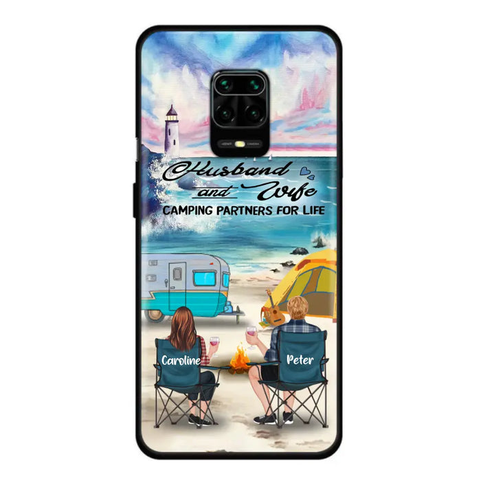 Personalized Beach Camping Phone Case - Couple/Parents With Up to 3 Kids And 3 Pets - Gift Idea For Camping Lover - Case For Xiaomi, Oppo And Huawei