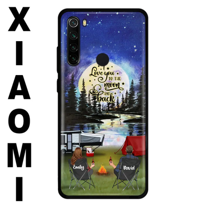 Personalized Camping Moon Phone Case - Couple/Parents With Up to 3 Kids And 4 Pets - Gift Idea For Camping Lover - I Love You To The Moon And Back - Case For Xiaomi, Oppo And Huawei