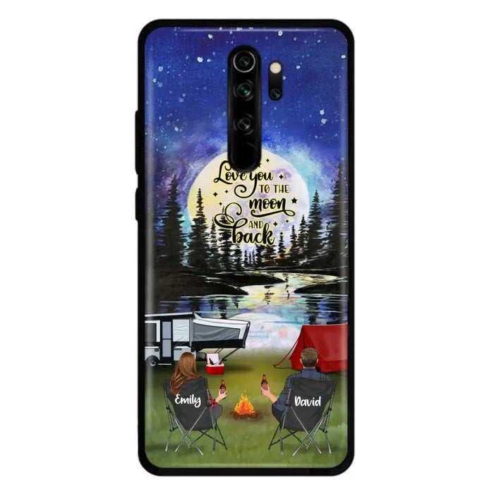 Personalized Camping Moon Phone Case - Couple/Parents With Up to 3 Kids And 4 Pets - Gift Idea For Camping Lover - I Love You To The Moon And Back - Case For Xiaomi, Oppo And Huawei