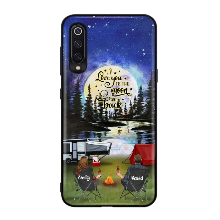 Personalized Camping Moon Phone Case - Couple/Parents With Up to 3 Kids And 4 Pets - Gift Idea For Camping Lover - I Love You To The Moon And Back - Case For Xiaomi, Oppo And Huawei