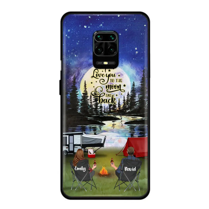 Personalized Camping Moon Phone Case - Couple/Parents With Up to 3 Kids And 4 Pets - Gift Idea For Camping Lover - I Love You To The Moon And Back - Case For Xiaomi, Oppo And Huawei