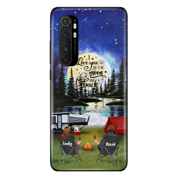 Personalized Camping Moon Phone Case - Couple/Parents With Up to 3 Kids And 4 Pets - Gift Idea For Camping Lover - I Love You To The Moon And Back - Case For Xiaomi, Oppo And Huawei