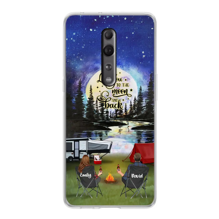 Personalized Camping Moon Phone Case - Couple/Parents With Up to 3 Kids And 4 Pets - Gift Idea For Camping Lover - I Love You To The Moon And Back - Case For Xiaomi, Oppo And Huawei