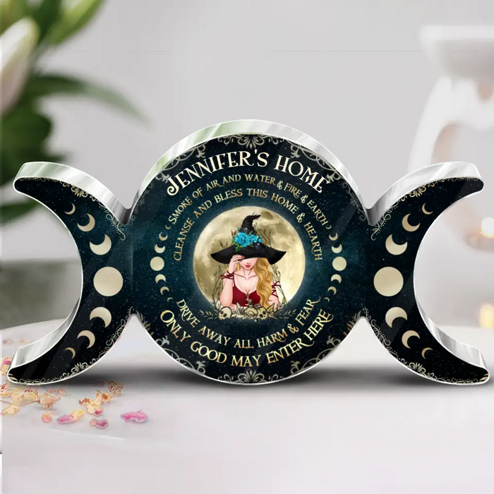 Personalized Wicca Acrylic Plaque - Gift Idea For Halloween/Wicca Decor/Pagan Decor - Smoke Of Air And Water & Fire & Earth Cleanse And Bless This Home
