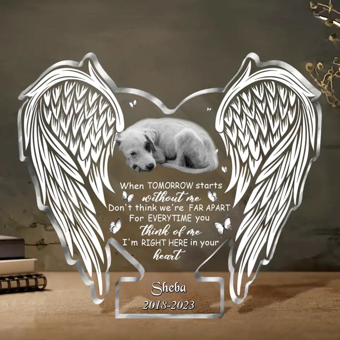 Personalized Pet Memorial Acrylic Plaque - Upload Photo - Gift for Loss Of Pet