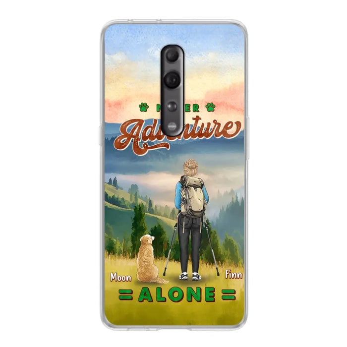 Personalized Solo Hiking With Dogs Phone Case - Woman/Man With Up to 4 Dogs - Gift Idea For Hiking Lovers - Cases For Oppo, Xiaomi And Huawei