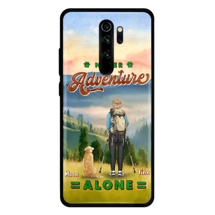 Personalized Solo Hiking With Dogs Phone Case - Woman/Man With Up to 4 Dogs - Gift Idea For Hiking Lovers - Cases For Oppo, Xiaomi And Huawei