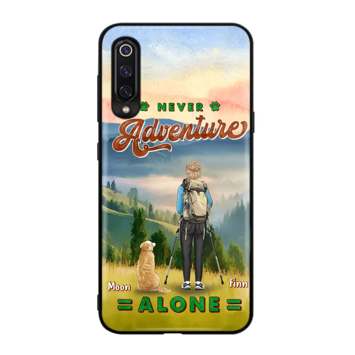 Personalized Solo Hiking With Dogs Phone Case - Woman/Man With Up to 4 Dogs - Gift Idea For Hiking Lovers - Cases For Oppo, Xiaomi And Huawei