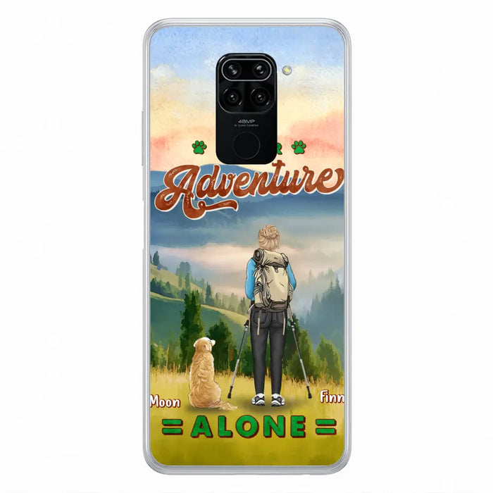 Personalized Solo Hiking With Dogs Phone Case - Woman/Man With Up to 4 Dogs - Gift Idea For Hiking Lovers - Cases For Oppo, Xiaomi And Huawei