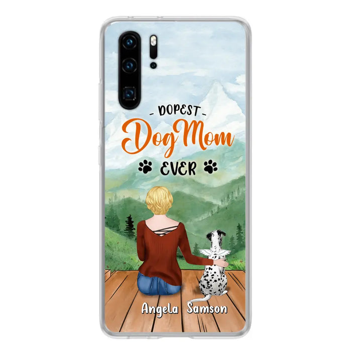 Personalized Dog Mom Phone Case - Up to 5 Dogs - Gift Idea For Dog Lovers - Dopest Dog Mom Ever - Case For Huawei/Xiaomi/Oppo