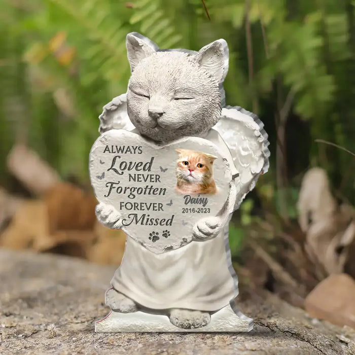 Personalized Memorial Acrylic Plaque - Memorial Gift Idea For Cat Lover - Upload Cat Photo - Always Loved Never Forgotten Forever Missed