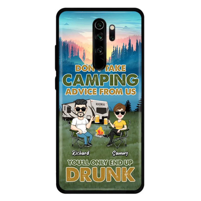 Personalized Camping Friends Phone Case - Up to 7 Friends - Gift Idea For Friends/Camping Lovers - Don't Take Camping Advice From Us You'll Only End Up Drunk - Case for Huawei, Xiaomi & Oppo
