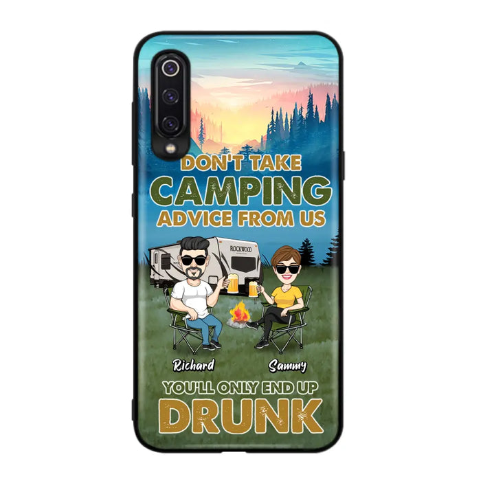 Personalized Camping Friends Phone Case - Up to 7 Friends - Gift Idea For Friends/Camping Lovers - Don't Take Camping Advice From Us You'll Only End Up Drunk - Case for Huawei, Xiaomi & Oppo