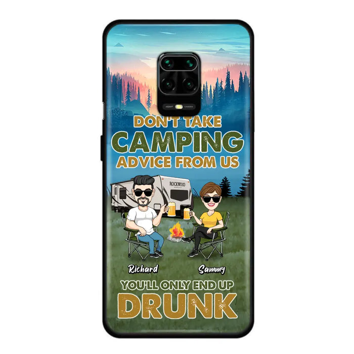 Personalized Camping Friends Phone Case - Up to 7 Friends - Gift Idea For Friends/Camping Lovers - Don't Take Camping Advice From Us You'll Only End Up Drunk - Case for Huawei, Xiaomi & Oppo
