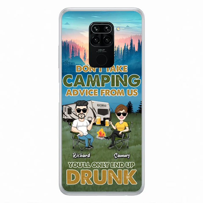 Personalized Camping Friends Phone Case - Up to 7 Friends - Gift Idea For Friends/Camping Lovers - Don't Take Camping Advice From Us You'll Only End Up Drunk - Case for Huawei, Xiaomi & Oppo