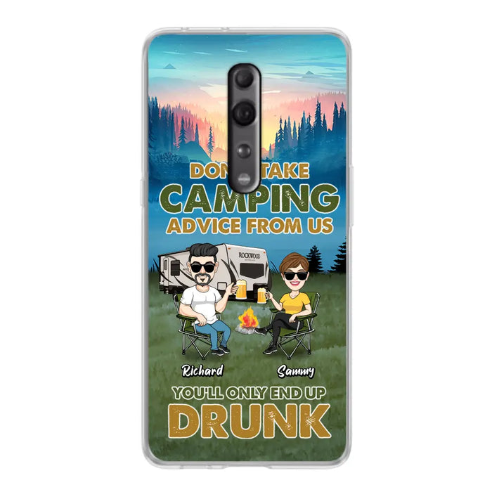 Personalized Camping Friends Phone Case - Up to 7 Friends - Gift Idea For Friends/Camping Lovers - Don't Take Camping Advice From Us You'll Only End Up Drunk - Case for Huawei, Xiaomi & Oppo