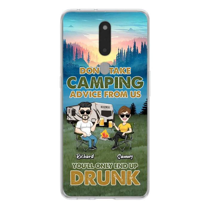 Personalized Camping Friends Phone Case - Up to 7 Friends - Gift Idea For Friends/Camping Lovers - Don't Take Camping Advice From Us You'll Only End Up Drunk - Case for Huawei, Xiaomi & Oppo