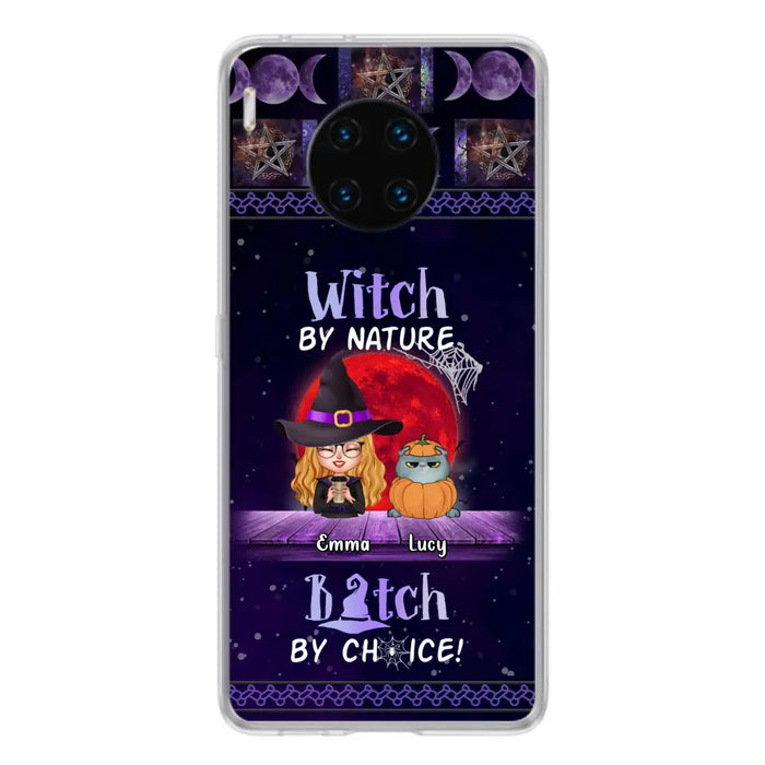 Personalized Witch Phone Case - Up to 6 Cats/Dogs - Halloween Gift Idea For Cat/Dog Lovers/Friends - Case for Xiaomi, Huawei & Oppo
