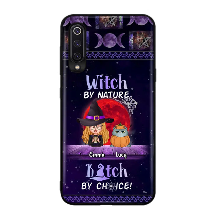 Personalized Witch Phone Case - Up to 6 Cats/Dogs - Halloween Gift Idea For Cat/Dog Lovers/Friends - Case for Xiaomi, Huawei & Oppo