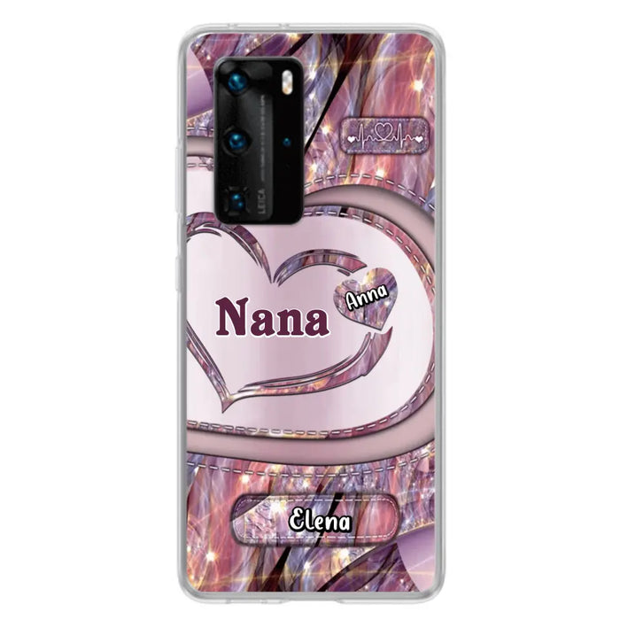 Custom Personalized Grandma With Sweet Heart Kids Phone Case - With Up To 9 Kids - Best Gift Idea For Grandma - Cases For Oppo, Xiaomi And Huawei
