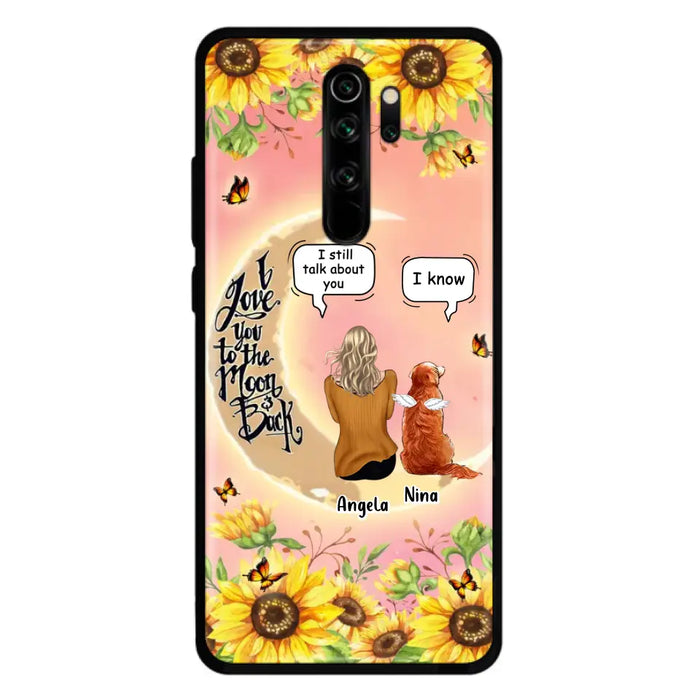 Custom Memorial Pet Sunflower Phone Case - Adult/Couple With Up to 4 Pets - Memorial Gift Idea For Dog/Cat Lovers - I Love You To The Moon & Back - Case For Xiaomi, Oppo And Huawei