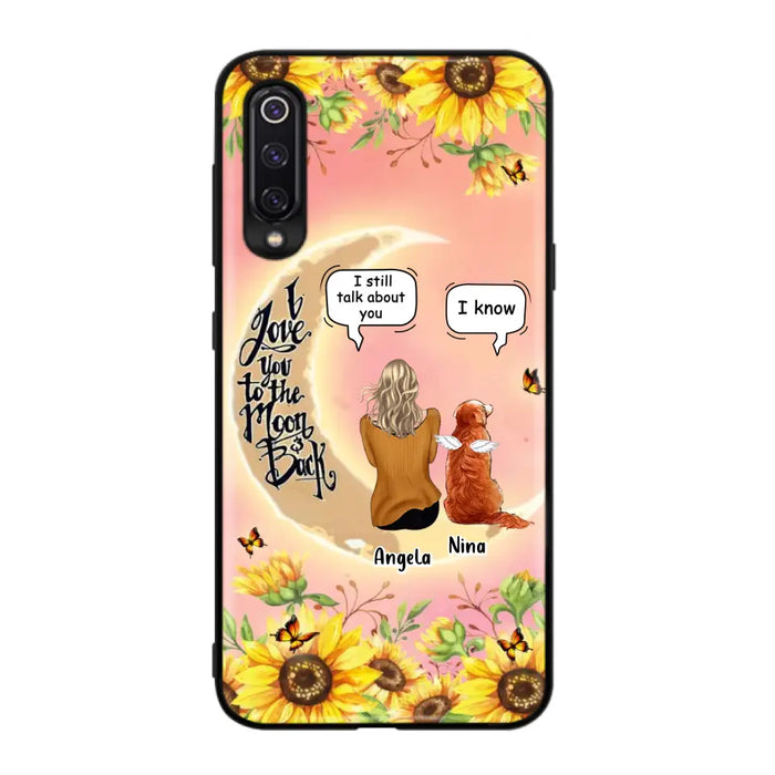 Custom Memorial Pet Sunflower Phone Case - Adult/Couple With Up to 4 Pets - Memorial Gift Idea For Dog/Cat Lovers - I Love You To The Moon & Back - Case For Xiaomi, Oppo And Huawei