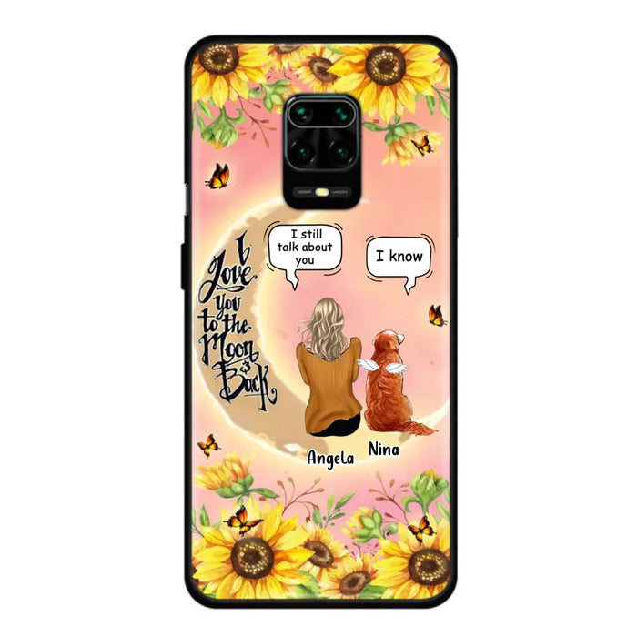 Custom Memorial Pet Sunflower Phone Case - Adult/Couple With Up to 4 Pets - Memorial Gift Idea For Dog/Cat Lovers - I Love You To The Moon & Back - Case For Xiaomi, Oppo And Huawei