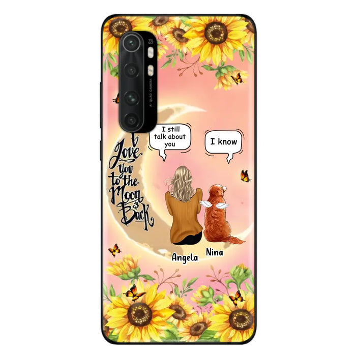 Custom Memorial Pet Sunflower Phone Case - Adult/Couple With Up to 4 Pets - Memorial Gift Idea For Dog/Cat Lovers - I Love You To The Moon & Back - Case For Xiaomi, Oppo And Huawei
