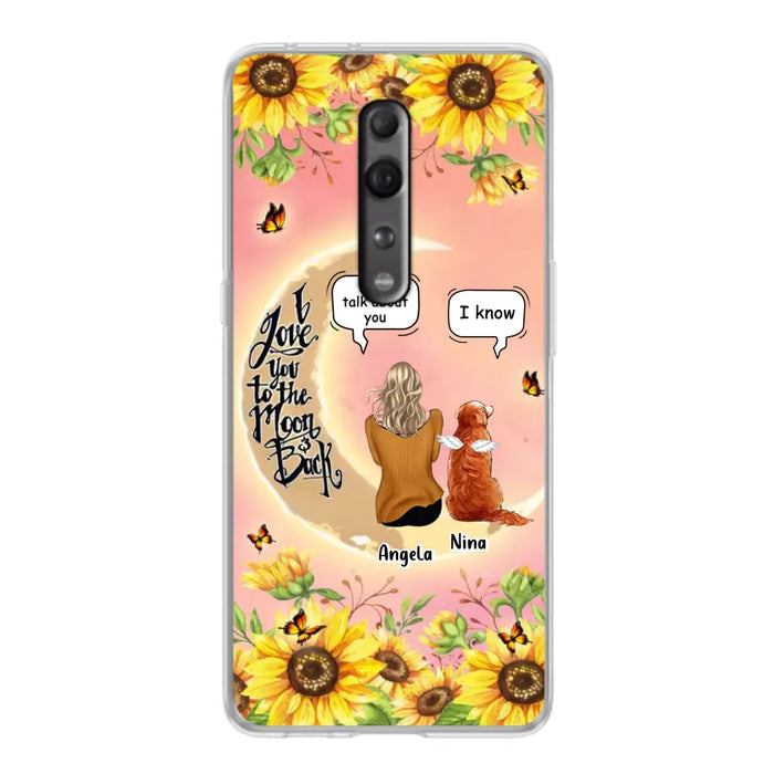Custom Memorial Pet Sunflower Phone Case - Adult/Couple With Up to 4 Pets - Memorial Gift Idea For Dog/Cat Lovers - I Love You To The Moon & Back - Case For Xiaomi, Oppo And Huawei