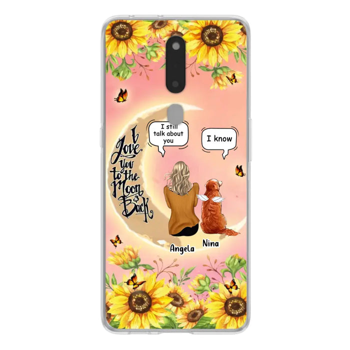 Custom Memorial Pet Sunflower Phone Case - Adult/Couple With Up to 4 Pets - Memorial Gift Idea For Dog/Cat Lovers - I Love You To The Moon & Back - Case For Xiaomi, Oppo And Huawei