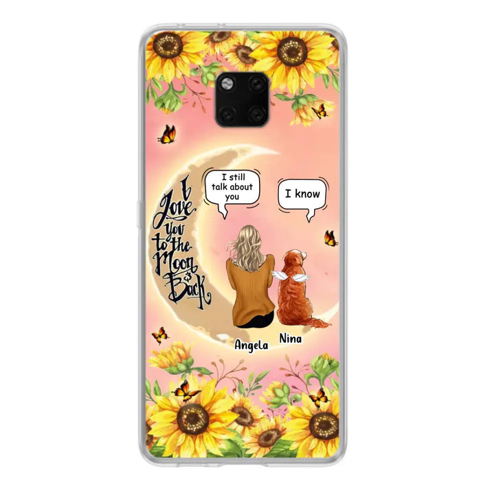 Custom Memorial Pet Sunflower Phone Case - Adult/Couple With Up to 4 Pets - Memorial Gift Idea For Dog/Cat Lovers - I Love You To The Moon & Back - Case For Xiaomi, Oppo And Huawei
