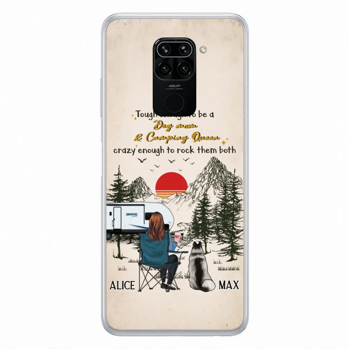 Personalized Dog Mom Phone Case - Up to 4 Dogs - Mother's Day Gift Idea Dog/Camping Lovers - Tough Enough To Be A Dog Mom And Camping Queen Crazy Enough To Rock Them Both - Case For Xiaomi/Huawei/Oppo