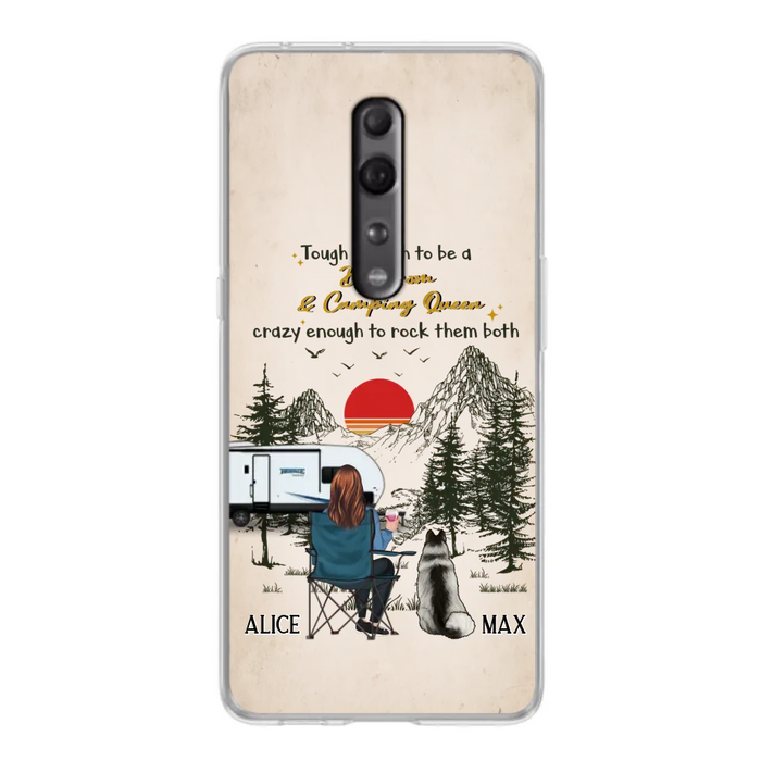 Personalized Dog Mom Phone Case - Up to 4 Dogs - Mother's Day Gift Idea Dog/Camping Lovers - Tough Enough To Be A Dog Mom And Camping Queen Crazy Enough To Rock Them Both - Case For Xiaomi/Huawei/Oppo