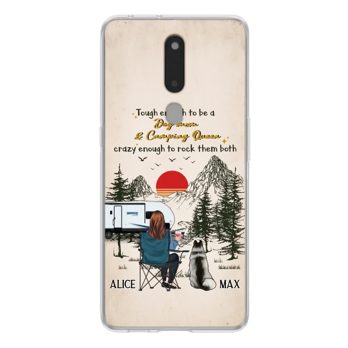 Personalized Dog Mom Phone Case - Up to 4 Dogs - Mother's Day Gift Idea Dog/Camping Lovers - Tough Enough To Be A Dog Mom And Camping Queen Crazy Enough To Rock Them Both - Case For Xiaomi/Huawei/Oppo