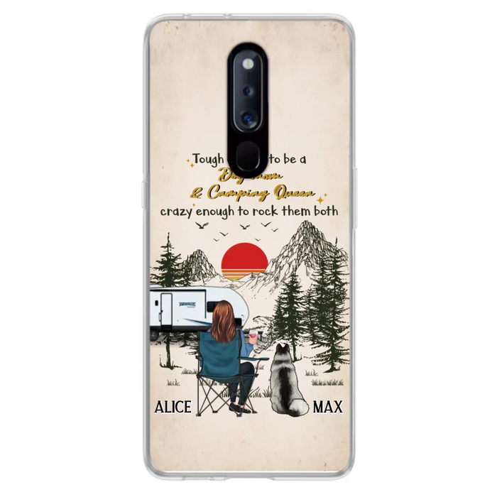 Personalized Dog Mom Phone Case - Up to 4 Dogs - Mother's Day Gift Idea Dog/Camping Lovers - Tough Enough To Be A Dog Mom And Camping Queen Crazy Enough To Rock Them Both - Case For Xiaomi/Huawei/Oppo