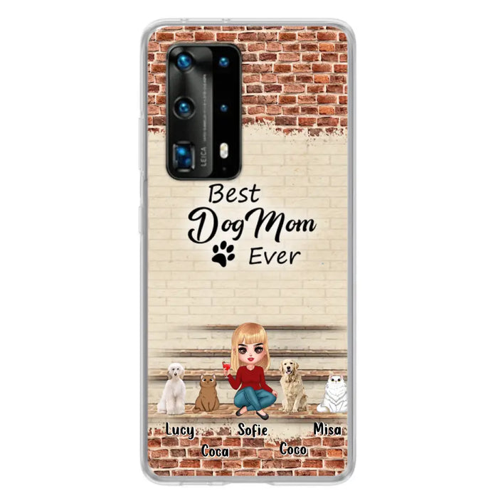 Personalized Dog/Cat Mom Phone Case - Gift Idea For Dog/Cat Lovers/Mother's Day - Up to 3 Dogs/Cats - Best Dog Mom Ever - Cases Oppo/Xiaomi/Huawei