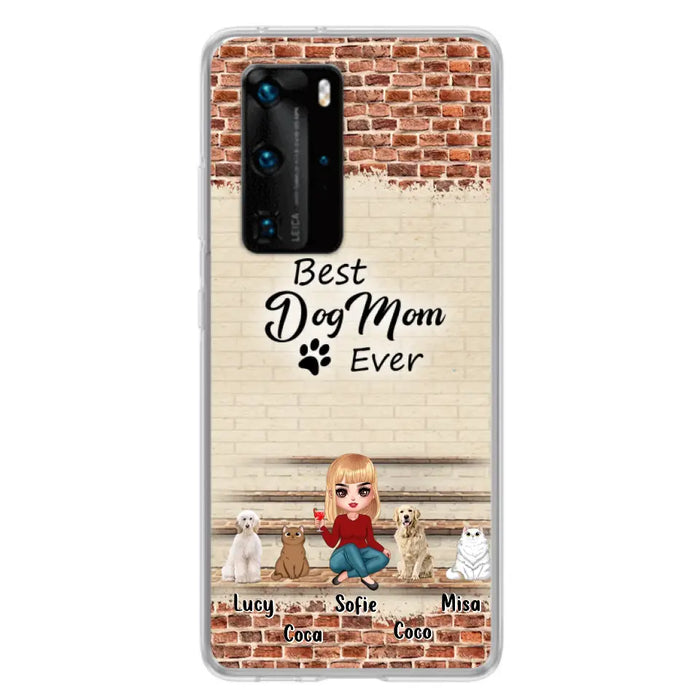 Personalized Dog/Cat Mom Phone Case - Gift Idea For Dog/Cat Lovers/Mother's Day - Up to 3 Dogs/Cats - Best Dog Mom Ever - Cases Oppo/Xiaomi/Huawei