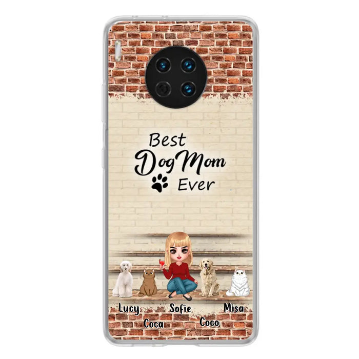 Personalized Dog/Cat Mom Phone Case - Gift Idea For Dog/Cat Lovers/Mother's Day - Up to 3 Dogs/Cats - Best Dog Mom Ever - Cases Oppo/Xiaomi/Huawei