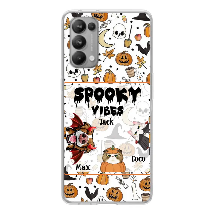 Personalized Halloween Pet Phone Case - Up to 3 Pets - Gift Idea For Dog/Cat Owners - Spooky Vibes - Case for Oppo/Xiaomi/Huawei