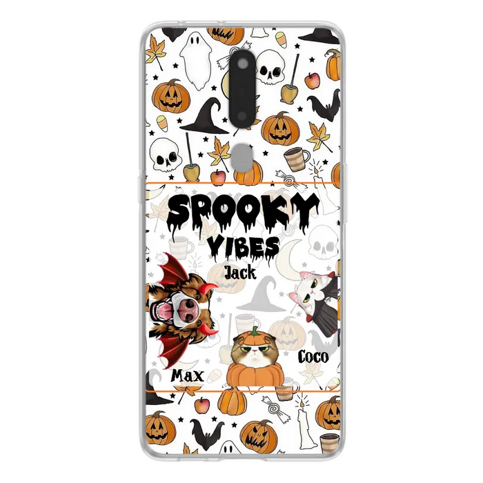 Personalized Halloween Pet Phone Case - Up to 3 Pets - Gift Idea For Dog/Cat Owners - Spooky Vibes - Case for Oppo/Xiaomi/Huawei