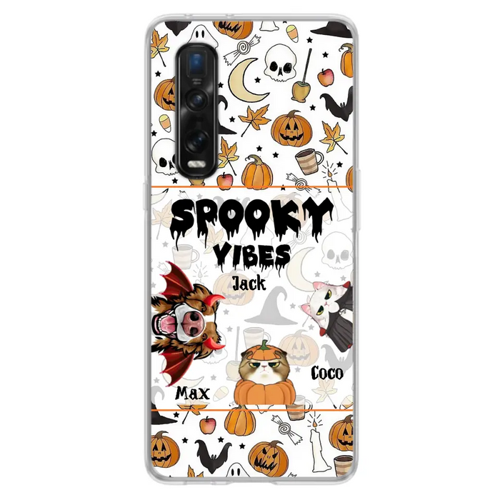 Personalized Halloween Pet Phone Case - Up to 3 Pets - Gift Idea For Dog/Cat Owners - Spooky Vibes - Case for Oppo/Xiaomi/Huawei