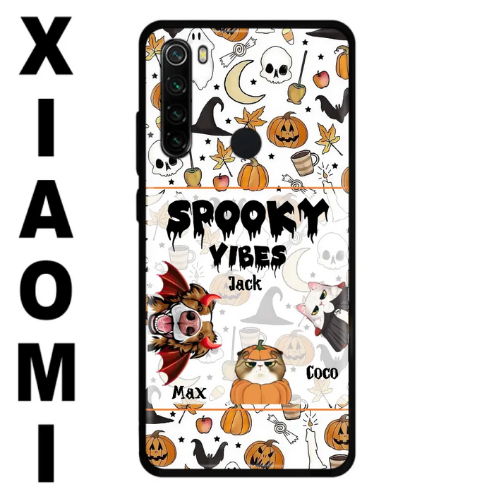 Personalized Halloween Pet Phone Case - Up to 3 Pets - Gift Idea For Dog/Cat Owners - Spooky Vibes - Case for Oppo/Xiaomi/Huawei