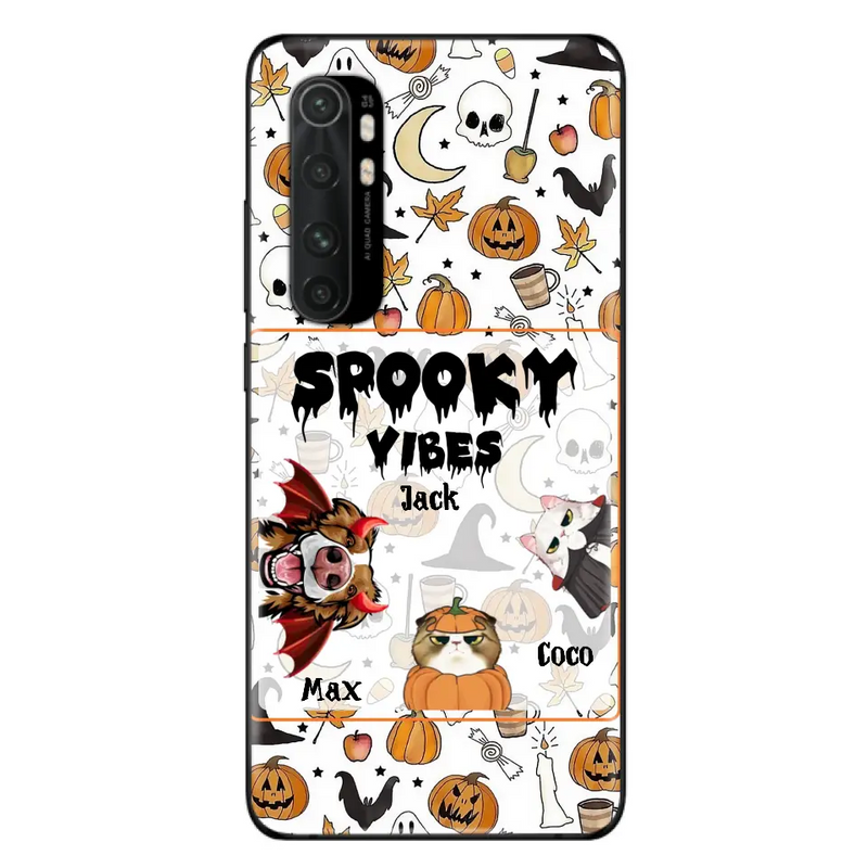 Personalized Halloween Pet Phone Case - Up to 3 Pets - Gift Idea For Dog/Cat Owners - Spooky Vibes - Case for Oppo/Xiaomi/Huawei
