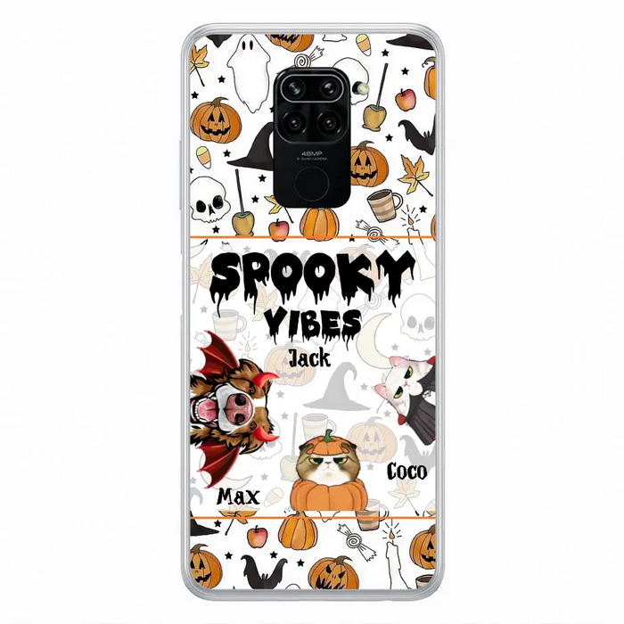 Personalized Halloween Pet Phone Case - Up to 3 Pets - Gift Idea For Dog/Cat Owners - Spooky Vibes - Case for Oppo/Xiaomi/Huawei