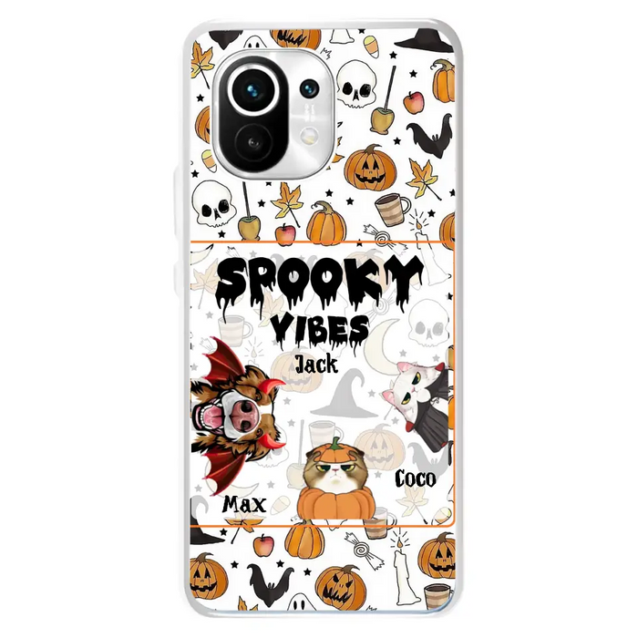 Personalized Halloween Pet Phone Case - Up to 3 Pets - Gift Idea For Dog/Cat Owners - Spooky Vibes - Case for Oppo/Xiaomi/Huawei