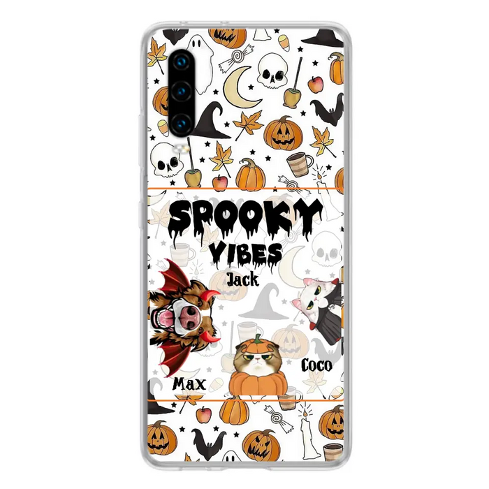 Personalized Halloween Pet Phone Case - Up to 3 Pets - Gift Idea For Dog/Cat Owners - Spooky Vibes - Case for Oppo/Xiaomi/Huawei