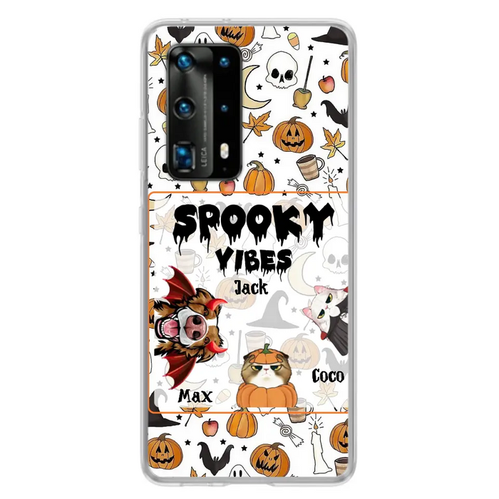 Personalized Halloween Pet Phone Case - Up to 3 Pets - Gift Idea For Dog/Cat Owners - Spooky Vibes - Case for Oppo/Xiaomi/Huawei