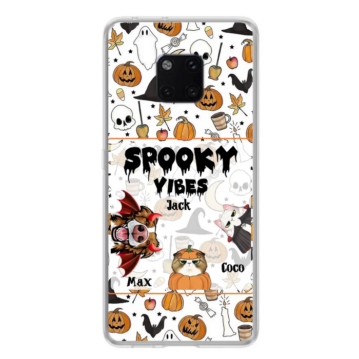 Personalized Halloween Pet Phone Case - Up to 3 Pets - Gift Idea For Dog/Cat Owners - Spooky Vibes - Case for Oppo/Xiaomi/Huawei